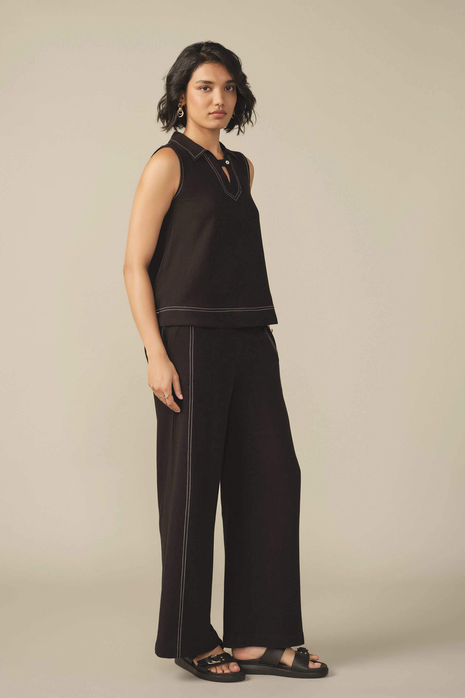 Relaxed Co-ord in Black, Black, image 3